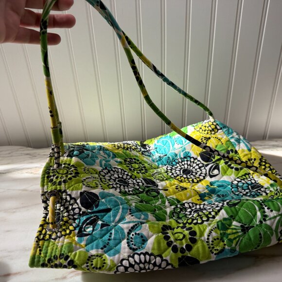 Vera Bradley Quilted Backpack – Green & Blue Floral, 14" x 12.5" - Picture 4 of 7